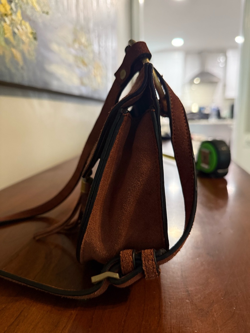 Street Level Brown Suede Crossbody Bag Tassel, Fringe, Saddle, Boho ✨Adjustable✨ - Picture 5 of 8